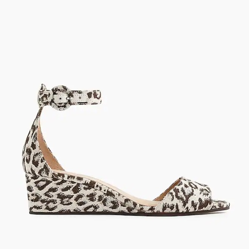 J.Crew Laila Leopard Print Wedges - Size 6.5 (NIB)